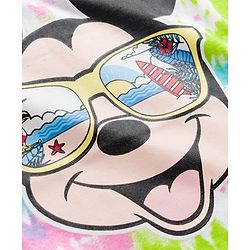 Babyhug Disney Single Jersey Knit Half Sleeves Tie & Dye T-Shirt & Shorts Set with Mickey Mouse Graphic - Multicolor