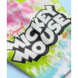 Babyhug Disney Single Jersey Knit Half Sleeves Tie & Dye T-Shirt & Shorts Set with Mickey Mouse Graphic - Multicolor
