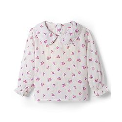 Babyhug Cotton Woven Frock & Full Sleeves Inner Tee With Floral Print & Bow Applique - Pink & White
