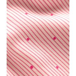 Babyhug 100% Cotton Woven Half Sleeves Striped & Polka Dots Printed Frock With Bow Applique - Pink