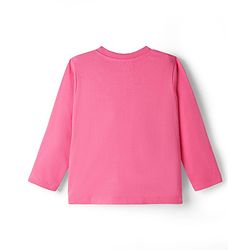 Babyhug Cotton Knit Full Sleeves Text & Hearts Printed T-Shirt & Pyjama Night Suit - Pink & Navy Blue