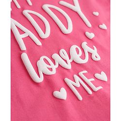 Babyhug Cotton Knit Full Sleeves Text & Hearts Printed T-Shirt & Pyjama Night Suit - Pink & Navy Blue