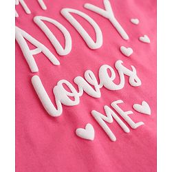 Babyhug Cotton Knit Full Sleeves Text & Hearts Printed T-Shirt & Pyjama Night Suit - Pink & Navy Blue
