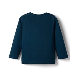 Babyhug Cotton Knit Full Sleeves T-Shirt & Pyjama Night Suit With Text Print - Navy Blue