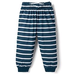 Babyhug Cotton Knit Full Sleeves T-Shirt & Pyjama Night Suit With Text Print - Navy Blue