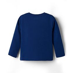 Babyhug Cotton Knit Full Sleeves T-Shirt & Pajama Night Suit with Text Print - Navy Blue