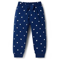 Babyhug Cotton Knit Full Sleeves T-Shirt & Pajama Night Suit with Text Print - Navy Blue