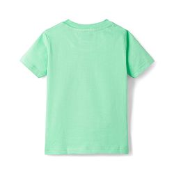 Babyhug Cotton Knit Half Sleeves T-Shirt & Shorts Night Suit With Animal Print - Green