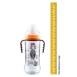 Babyhug Feeding Bottle with Handles, Orange -250 ml | Anti-Colic, Sterilizable | BPA-Free | Newborns & Toddlers | Leak Resistant | Easy Grip