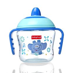 Babyhug Hard Spout Baby Sipper Cup with Anti-Spill Design, Pink & Purple-150 ml | BPA Free | Twin Handle | Lightweight
