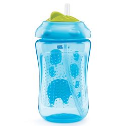 Babyhug Swipey Straw Sipper Elephant Print Blue - 300 ml