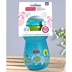 Babyhug Weighted Straw Sipper Blue - 360 ml