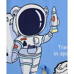 Babyhug Raglan Half Sleeves Space Theme Printed Legged Swimsuit - Light Blue