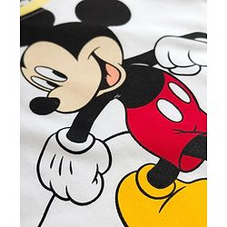 Babyhug Disney Single Jersey Knit Half Sleeves Cut & Sew T-Shirt & Shorts Set With Mickey & Friends Graphics & Badge Detailing - Multicolor