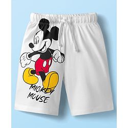 Babyhug Disney Single Jersey Knit Half Sleeves Cut & Sew T-Shirt & Shorts Set With Mickey & Friends Graphics & Badge Detailing - Multicolor