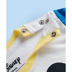 Babyhug Disney Single Jersey Knit Half Sleeves Cut & Sew T-Shirt & Shorts Set With Mickey & Friends Graphics & Badge Detailing - Multicolor