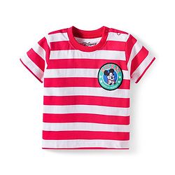 Babyhug Disney Single Jersey Half Sleeves Drop Sholuder T-Shirt with Mickey Mouse & Friends Graphic & Patch Pack of 2 - Multicolour