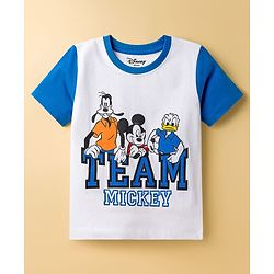Babyhug Disney Single Jersey Half Sleeves Drop Sholuder T-Shirt with Mickey Mouse & Friends Graphic & Patch Pack of 2 - Multicolour
