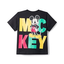 Babyhug Disney Single Jersey Knit Half Sleeves T-Shirt With Mickey Mouse Front & Back  Print - Black