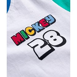 Babyhug Disney 100% Cotton Knit Half Sleeves T-Shirt With Mickey Mouse Graphic Front & Back Print - Multicolour