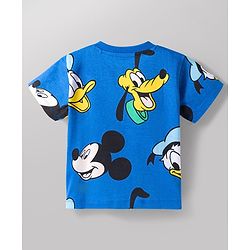 Babyhug Disney Single Jersey Knit Half Sleeves T-Shirts with Mickey Mouse Graphic Pack of 3 - Orange Blue & White
