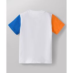 Babyhug Disney Single Jersey Knit Half Sleeves T-Shirts with Mickey Mouse Graphic Pack of 3 - Orange Blue & White