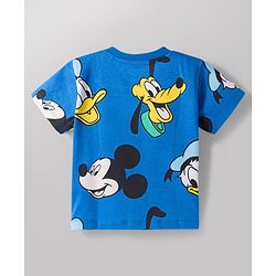 Babyhug Disney Single Jersey Knit Half Sleeves T-Shirts with Mickey Mouse Graphic Pack of 3 - Orange Blue & White