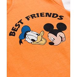Babyhug Disney Single Jersey Knit Half Sleeves T-Shirts with Mickey Mouse Graphic Pack of 3 - Orange Blue & White