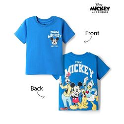 Babyhug Disney 100% Cotton Knit Half Sleeves T-shirt With Mickey & Friends Front & Back Print - Multicolour