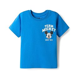 Babyhug Disney 100% Cotton Knit Half Sleeves T-shirt With Mickey & Friends Front & Back Print - Multicolour
