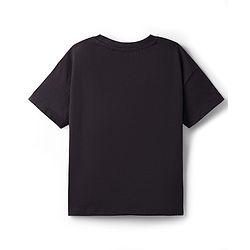 Babyhug Disney Knit Half Sleeves Drop Shoulder T-Shirt With Minnie Mouse Graphics & Foil Print Detailing - Black
