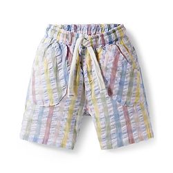 Babyhug Cotton Woven Half Sleeves Bear Printed Shirt & Checkered Shorts - Blue