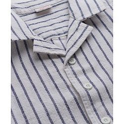 Babyhug Cotton Woven Half Sleeves Striped Shirt & Denim Shorts Set - Blue