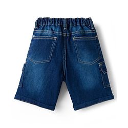 Babyhug Cotton Woven Half Sleeves Striped Shirt & Denim Shorts Set - Blue