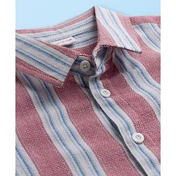 Babyhug Cotton Woven Half Sleeves Co-ords Striped Shirt & Shorts Set - Multicolor