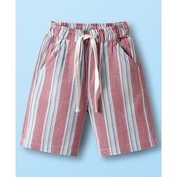 Babyhug Cotton Woven Half Sleeves Co-ords Striped Shirt & Shorts Set - Multicolor