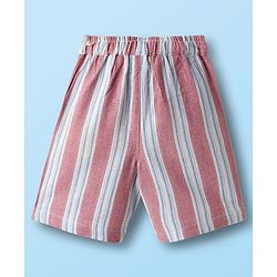 Babyhug Cotton Woven Half Sleeves Co-ords Striped Shirt & Shorts Set - Multicolor