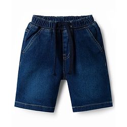 Babyhug Cotton Woven Half Sleeves Striped Shirt & Denim Shorts Set - Multicolor