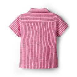 Babyhug Cotton Woven Half Sleeves Striped Shirt & Denim Shorts Set - Multicolor