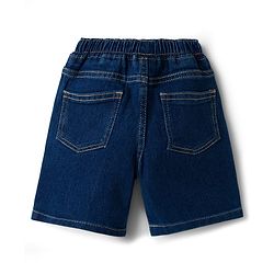 Babyhug Cotton Woven Half Sleeves Striped Shirt & Denim Shorts Set - Multicolor