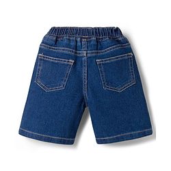 Babyhug Cotton Woven Half Sleeves Striped Shirt & Denim Shorts Set - Blue