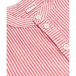 Babyhug Cotton Woven Half Sleeves Striped Shirt & Denim Shorts Set - Blue