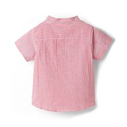 Babyhug Cotton Woven Half Sleeves Striped Shirt & Denim Shorts Set - Blue