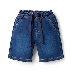 Babyhug Cotton Woven Half Sleeves Striped Shirt & Denim Shorts Set - Blue