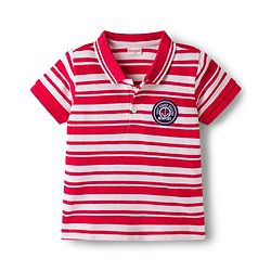 Babyhug Cotton Knit Half Sleeves Striped Polo T-Shirt & Shorts Set With Anchor Patch - Multicolor & Blue