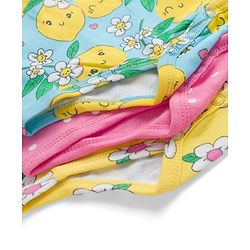Babyhug 100% Cotton Knit Half Sleeves Onesies with Lemon Floral & Polka Dots Print Pack of 3 - Multicolor
