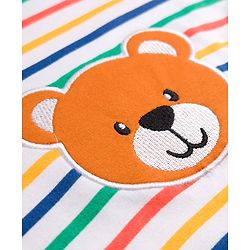 Babyhug 100% Cotton Knit Half Raglan Sleeves Onesie With Teddy Bear Print - Green