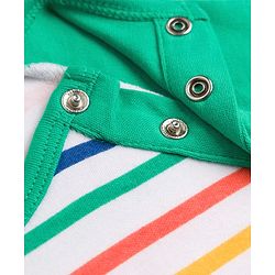 Babyhug 100% Cotton Knit Half Raglan Sleeves Onesie With Teddy Bear Print - Green