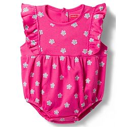 Babyhug 100% Cotton Knit Frill Sleeves Onesie with Hairband & Booties Set with Floral Print - Pink