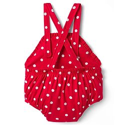 Babyhug 100% Cotton Knit Half Sleeves Onesie with Hairband & Polka Dot Print - Red